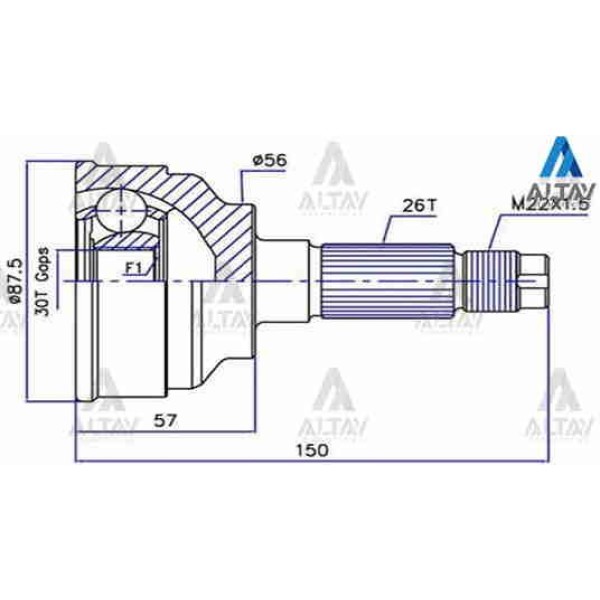MAHER 1715 Aks Kafası Dış 323 95-00 Lantıs 323 95-00 Famılıa 26X56X30
