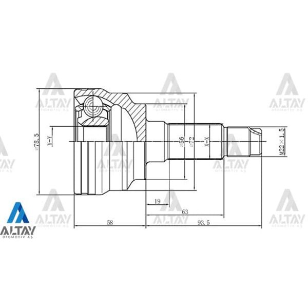 MAHER 1718 Aks Kafası Dış 323 01-03 Mazda 3 26X56X29 