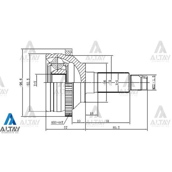 MAHER 1722 Aks Kafası Dış 626 98-01 Absli 28X30X56