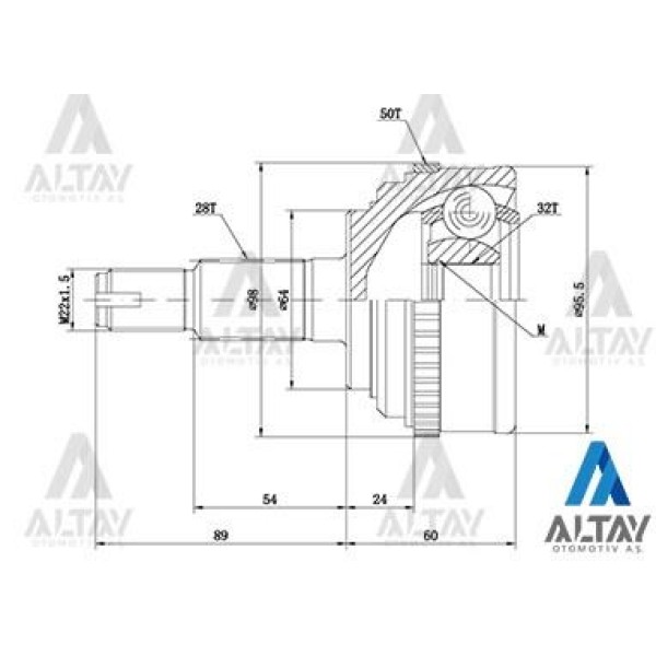 MAHER 1730 Aks Kafası Dış Accord 98= Absli 28X64X32