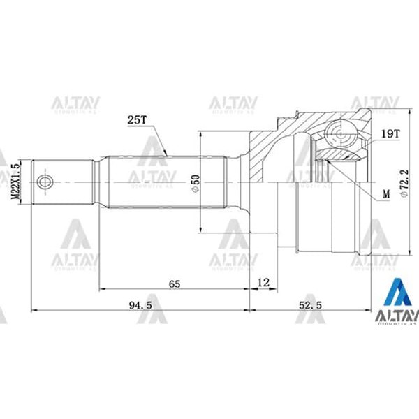 MAHER 1736 Aks Kafası Dış Atos 98-02 25X50X19 