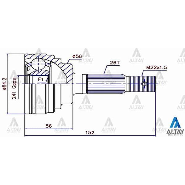 MAHER 1742 Aks Kafası Dış Carına Corona 2.0 26X56X24 Rav-4 96-00