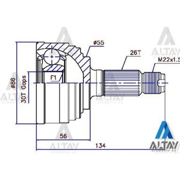 MAHER 1749 Aks Kafası Dış Civic 92-95 26X55X30