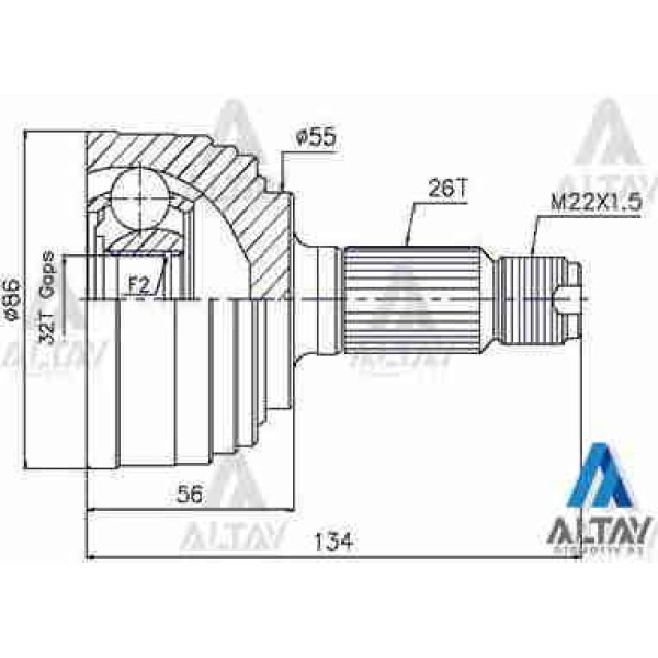 MAHER 1750 Aks Kafası Dış Civic 92-96 Euro Absli 26X55X32