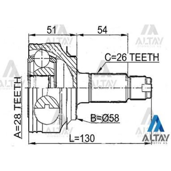 MAHER 1755 Aks Kafası Dış Civic 06- Otomatik