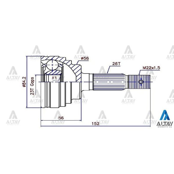 MAHER 1760 Aks Kafası Dış Corolla 88-02 1.3-1.6 26X56X23 