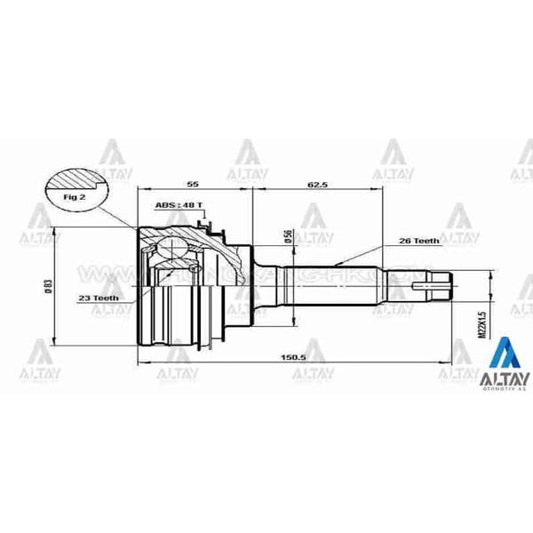 MAHER 1761 Aks Kafası Dış Corolla 88-02 Absli 1.3-1.6 26X56X23
