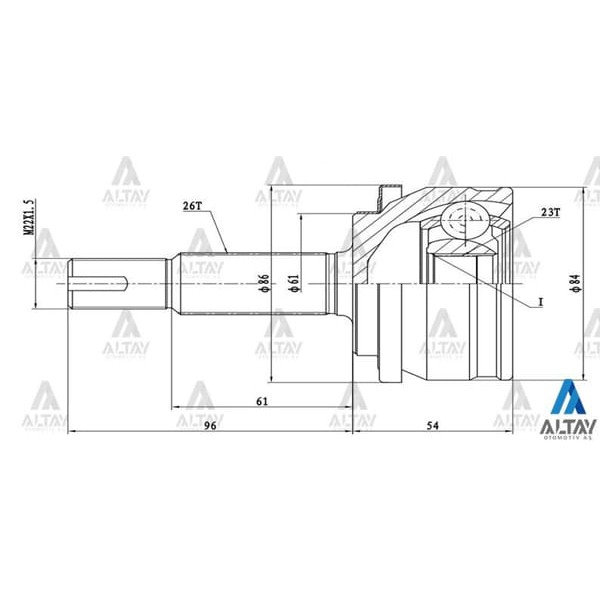MAHER 1764 Aks Kafası Dış Corolla 07-14 Auris 06-12 Dizel 26X23X61