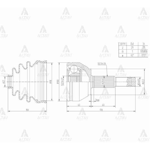 MAHER 1789 Aks Kafası Dış Navara 05-15 D40 4X4 29X27X67 