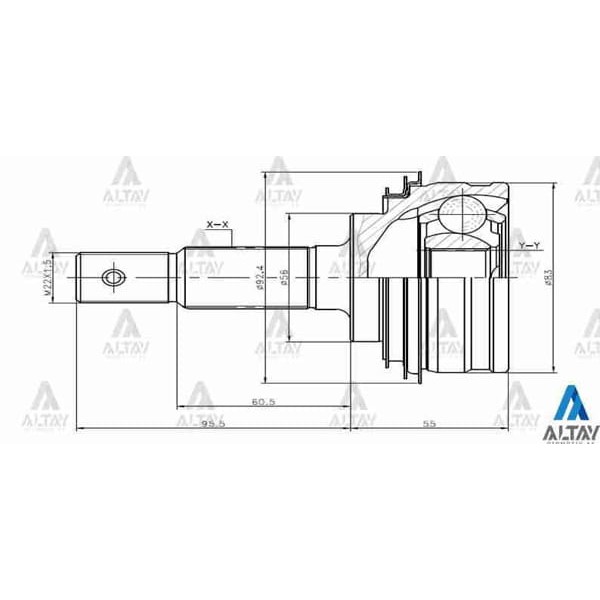 MAHER 1815 Aks Kafası Dış Yaris 06= 1.4 1Ndtv 1.0-1Krfe 26X56X24 