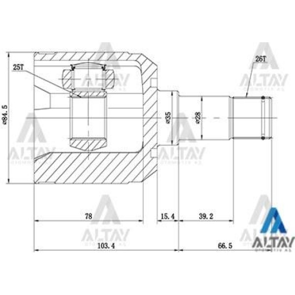 MAHER 1819 Aks Kafası İç 626 88-91 Sol 26X25X35 