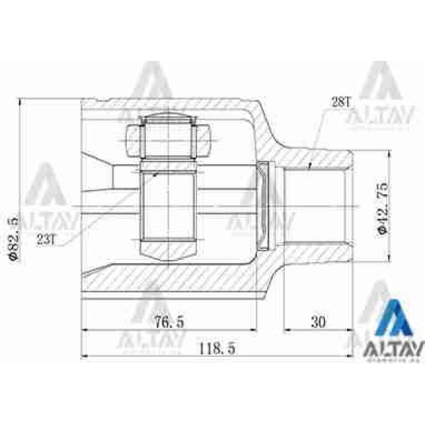 MAHER 1821 Aks Kafası İç 626 92-97 Sağ 28X23X42,7 