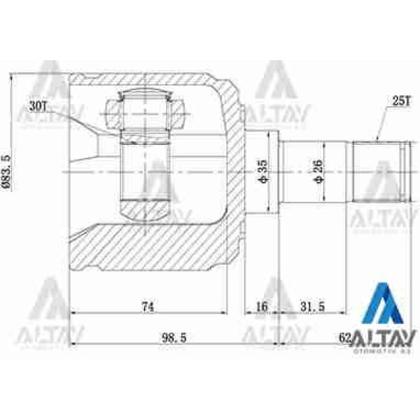 MAHER 1834 Aks Kafası İç Civic 92-95 Accord 25X35X30 