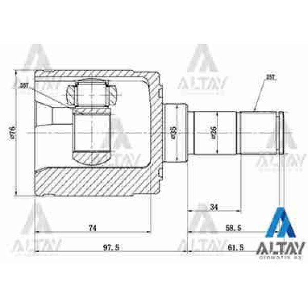 MAHER 1835 Aks Kafası İç Civic Accord 96-00 25X28X35