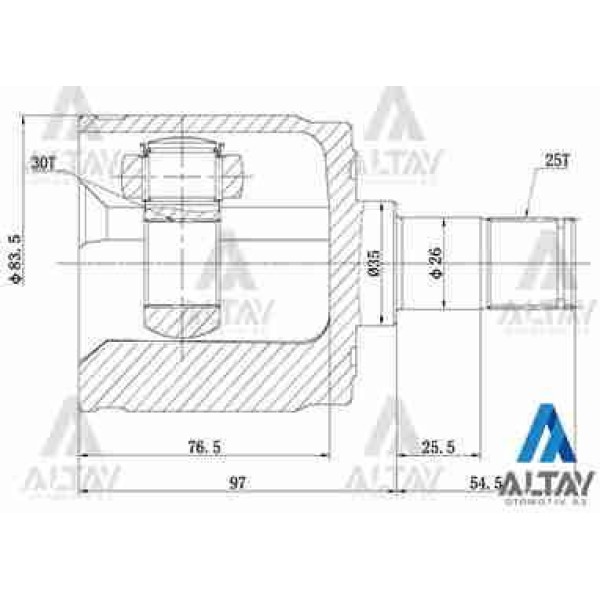 MAHER 1837 Aks Kafası İç Civic Crx 25X35X30 