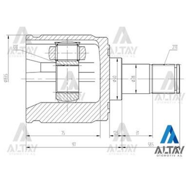 MAHER 1848 Aks Kafası İç Civic Accord 27X40X32 