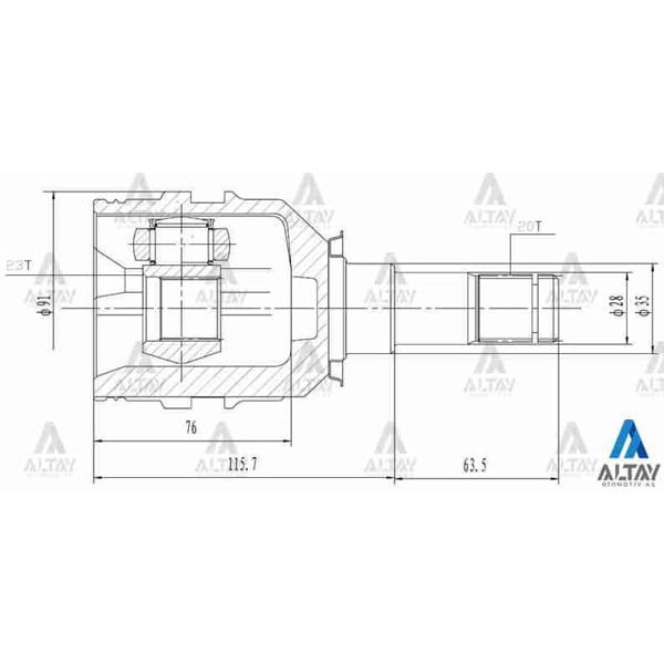 MAHER 1852 Aks Kafası İç Corona 92-95 Carına 96-97 Avensis 98-00 Sol 20X23X35
