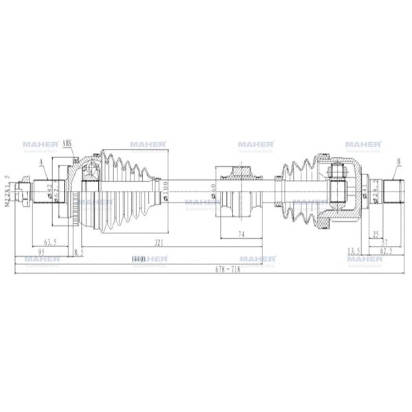 MAHER 2005 Aks Komple Ön I-30 12-16 Ceed 12-15 Sol Dizel M-T Absli 46 Diş 678Mm