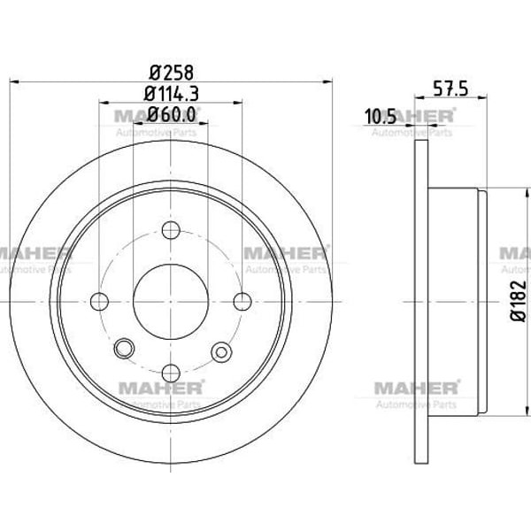 MAHER 3717 Fren Diski Lacetti 04-11 Nubira 98-02 Arka Düz 258-4 