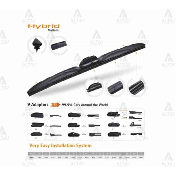 MAHER 11367 Silecek Süpürgesi Hybrid Tip 8 Aparatlı Multı-Fıt 17 (430Mm) 