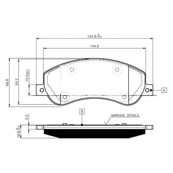 MAGNETTI MARELLI 323700001800 Ön Fren Balatası Transit V347 06/- V347 155Ps A,Ceker 11/- VW Amarok 2