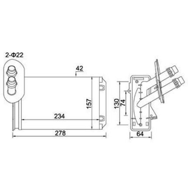 MARELLI 359000300060 Kalorifer Radyatörü A3-Tt-Bora-Golf IV-Octavia-Toledo II-Leon-1.61.9TDI-2.3 V5- 