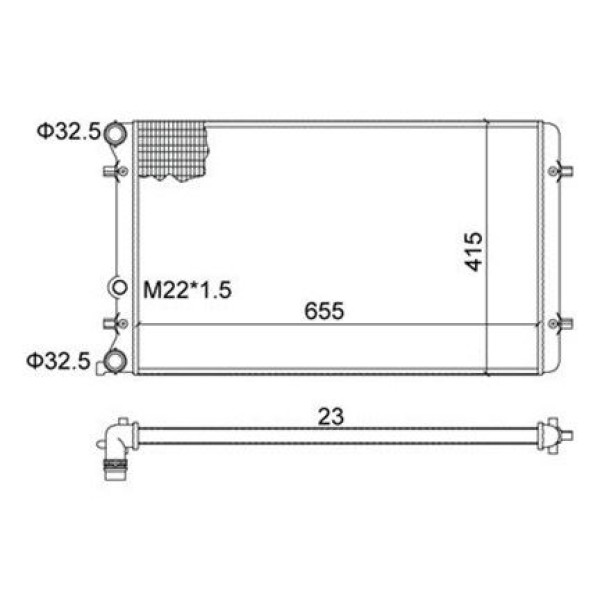 MAGNETTI MARELLI 359000300220 Radyatör Golf4 Bora A3 Toledo 97-04 Akl Bfq Bcb Agn Agr Ahf Alh 1.6 1.