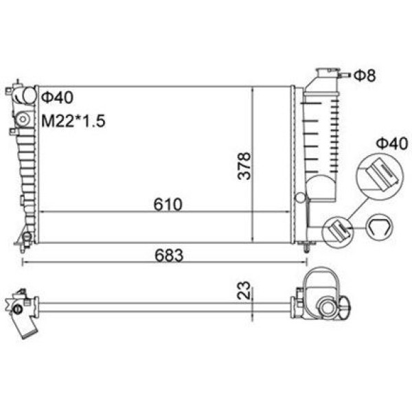 MAGNETTI MARELLI 359000300290 Radyatör 306Xsara Zx Klimalı Komple 