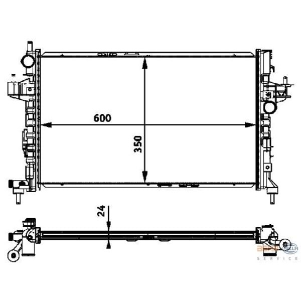 MARELLI 359000300840 Radyatör Corsa C-Combo-Tıgra 1.3 Cdtı-1.7 Cdtı Ac Mek 600×349×23