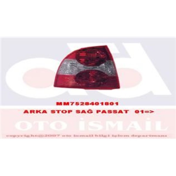 MAGNETI MARELLI 714028401801 Stop Lambası Sağ Passat 00-05 Duysuz 