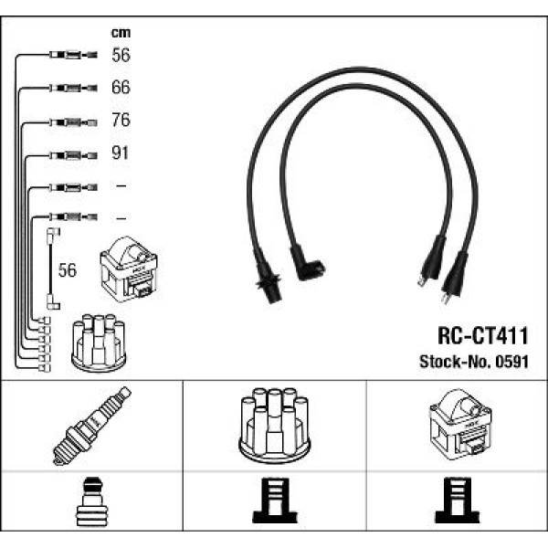 NGK 591 Rc-Ct411 Ateşleme Kablosu