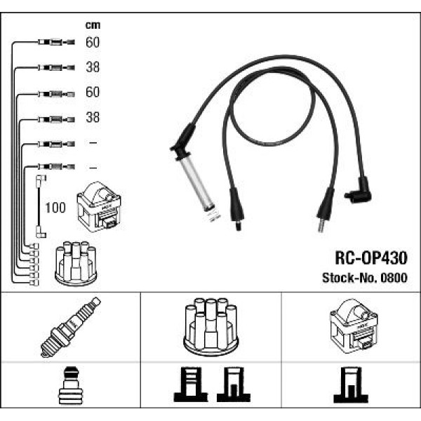NGK 800 Buji Kablo Takım Astra F Vectra A Kadett E 2.0 1.8 8V (86 91)