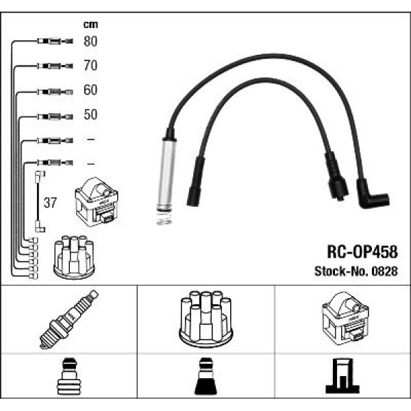 NGK 828 Buji Kablosu Rc-Op458 Corsa A 1.2 I 89- C12Nz