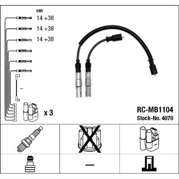 NGK 4070 Ateşleme Kablosu Rc-Mb1104