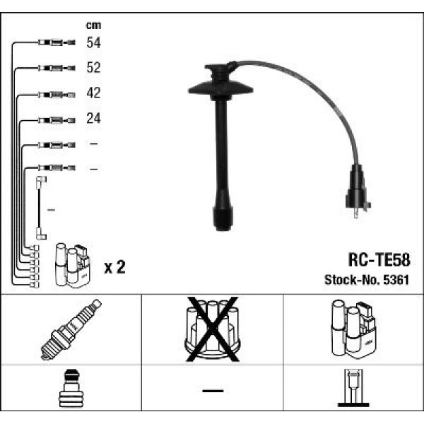 NGK 5361 Buji Kablosu Avensis 97-00 2,0 Lıftbackrav 4 94-00 2,0-16V