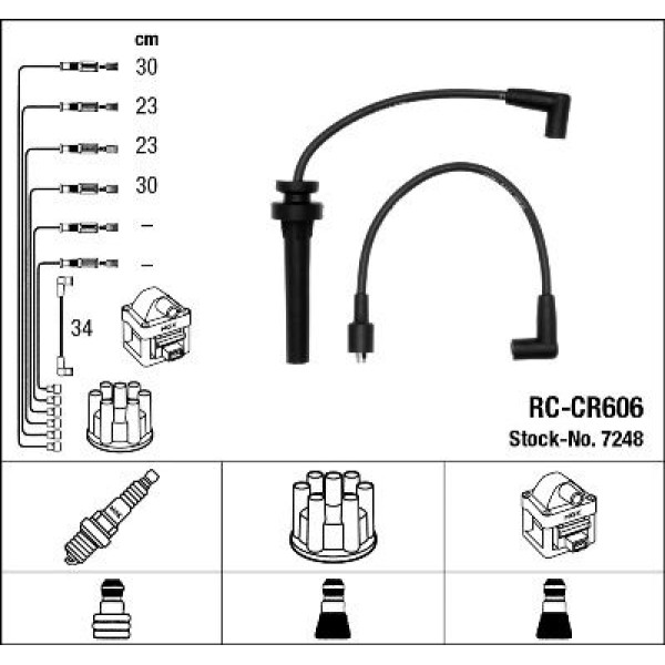 NGK 7248 Chrysler Neon Stratus 2.0 Buji Kablo Set