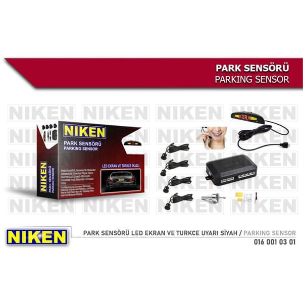 NIKEN 160010301 Park Sensörü Led Ekran Ve Turkce Uyarı Siyah 