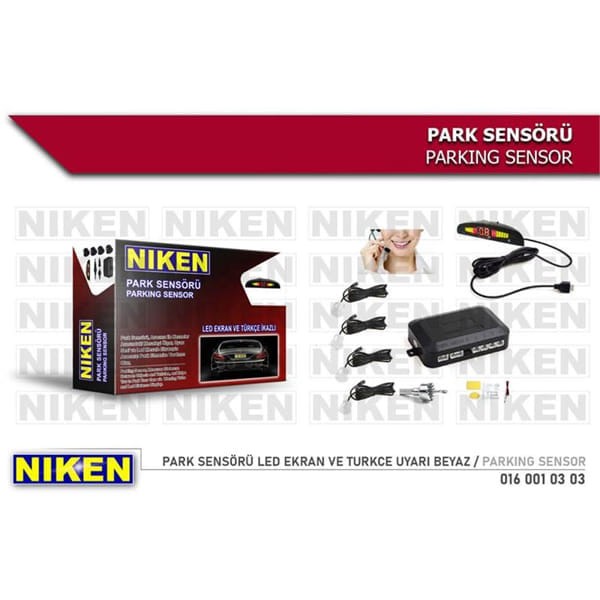 NIKEN 160010303 Park Sensörü Led Ekran Ve Turkce Uyarı Beyaz 