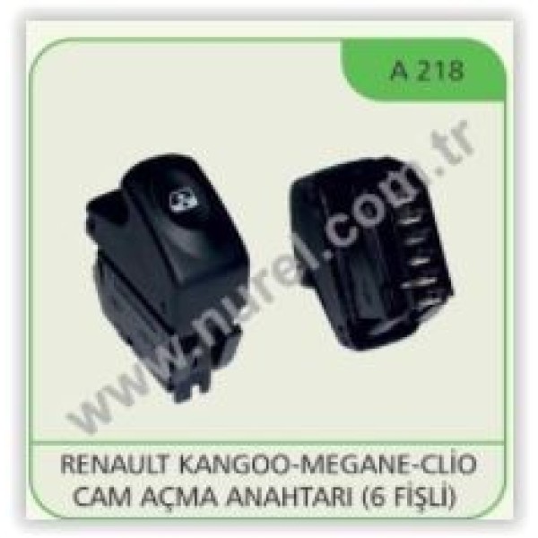 NUREL A218 Cam Açma Düğmesi Altı Fişli Kangoo Megane CLIO