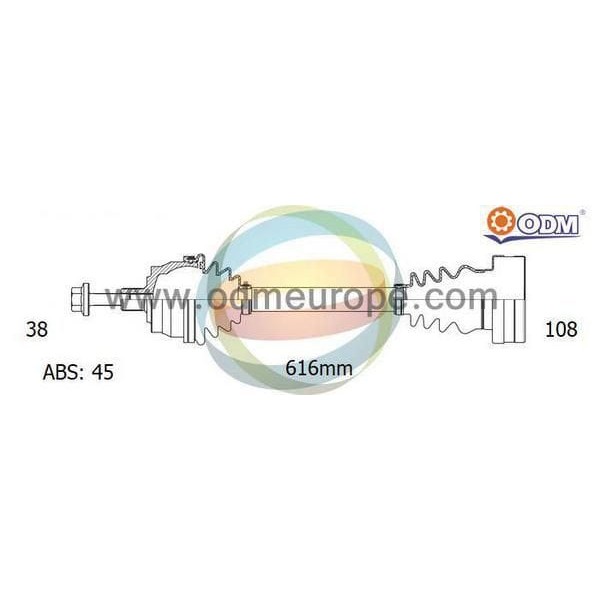 ODM AD-8-8024A Ön Aks A4 3.0-Quattro (38×108×616 45T) Sol Komple 