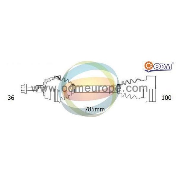 ODM AD-8-8599 Ön Aks Golf-Jetta-A3-Octavia (36×100×785) Sağ Uzun Komple 