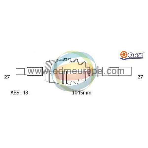 ODM CH-8-8547A Ön Aks Jeep 2.1TDI-Grand Cherokee 3,1TDI (27×27×1045 48T) Sağ Komple 