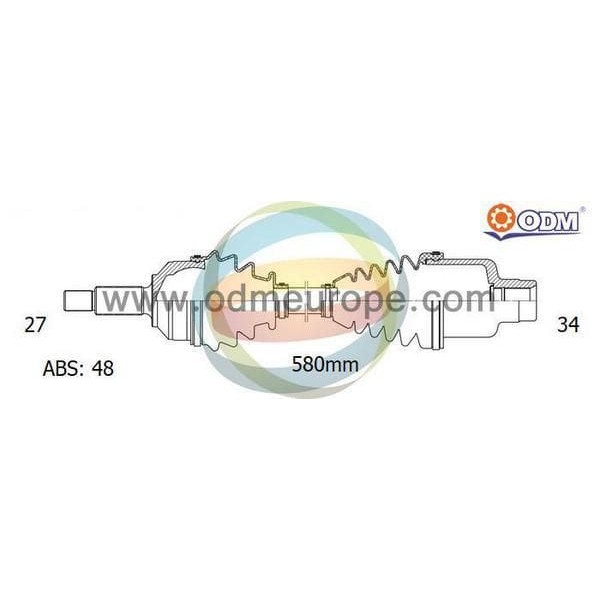 ODM CH-8-8590A Ön Aks Chrysler 300C Tourıng (27×34×580 48T) Sol Komple