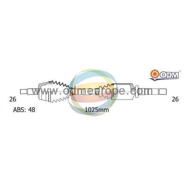 ODM VO-8-8501A Ön Aks C70-S70-V70 2.4-2.TDI Volvo 850 2.0-2.3-2.4 (26×1030×26) Absli Sağ Komple