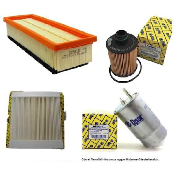 OPAR 55176110 Filtre Seti Yakıt Hava Polen Yağ Doblo Bravo II Fiorino Linea Punto Stilo 1.3 Jtd 1.9 