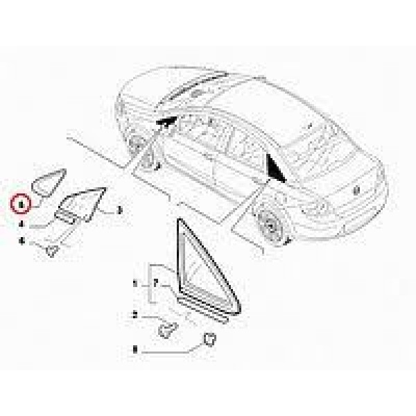 OPAR 735443356 Kapak.Kelebek Cam Ön Sol Ln
