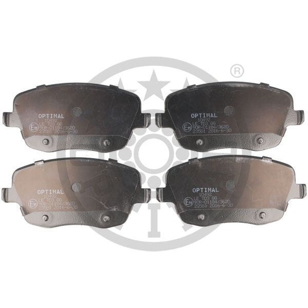 OPTIMAL BP10492 Fren Balata Seti Diskli Fren Cordoba6L2 -Ibiza IV6L1 Fabia6Y2 -Fabıa Combi6Y5 -Fabıa 