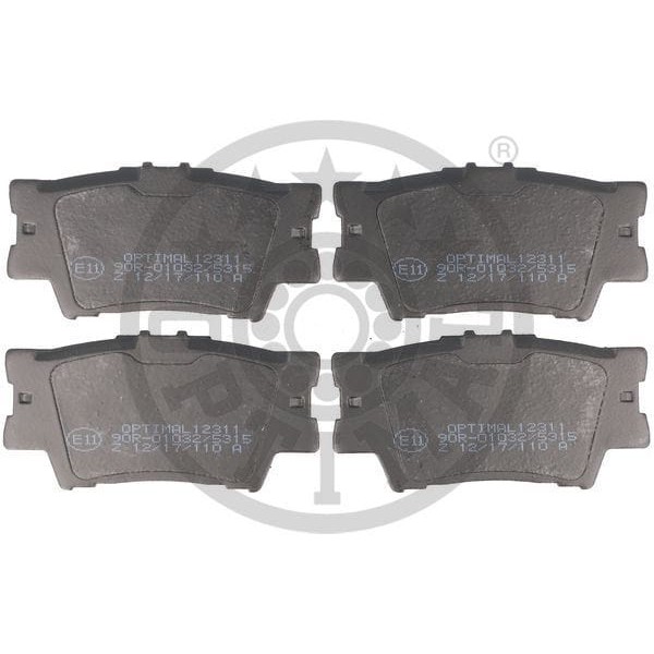 OPTIMAL BP12311 Fren Balata Seti Diskli Fren Camry Stufenheck V3 -Camry Stufenheck V4 -Rav 4 III A3