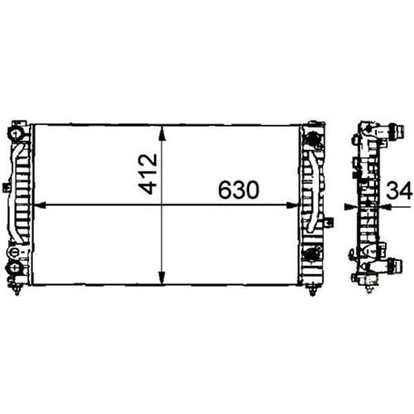 ORIS BAU003032 Radyatör Brazing Passat 96-00 A4 95-01 A6 00-05 Adp-Ahl Ac Klimasız Mek Otom 632X398X