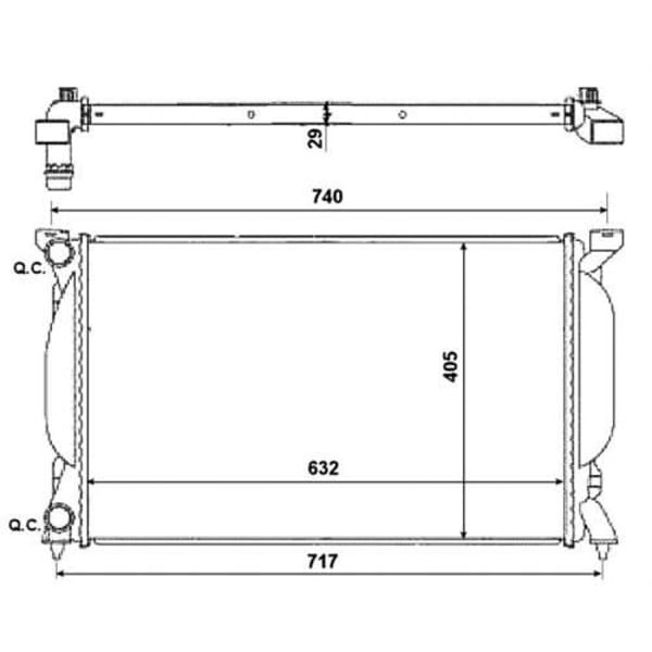 ORIS BAU011026 Radyatör Brazing Audi A4 00 Ac Mek 632X398X26